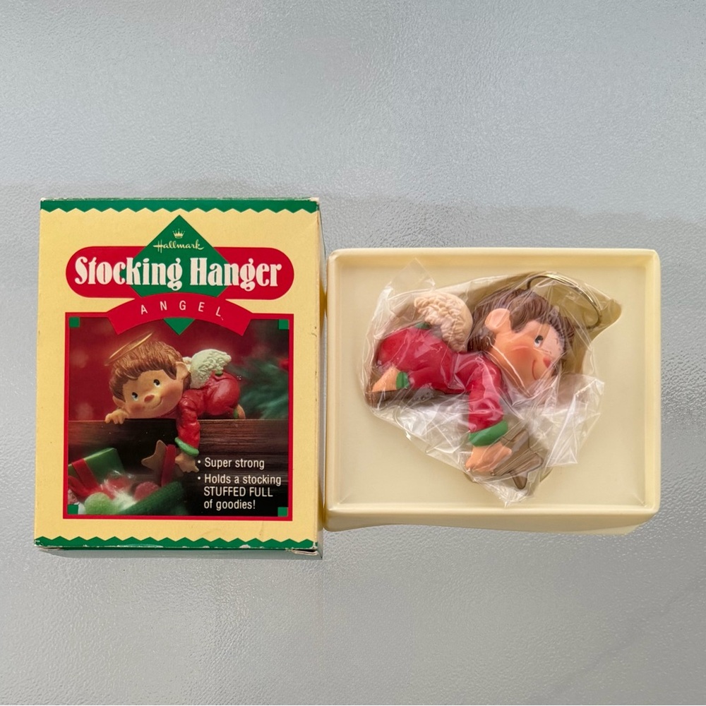 Hallmark Angel Collectible Christmas Stocking Hanger Vintage 1983